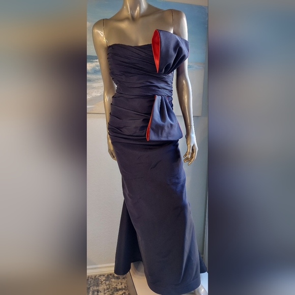 📣5=50%OFF *$5,500 ROLAND NIVELAIS BLACK BIG BOW SILK GOWN US S - Picture 3 of 9